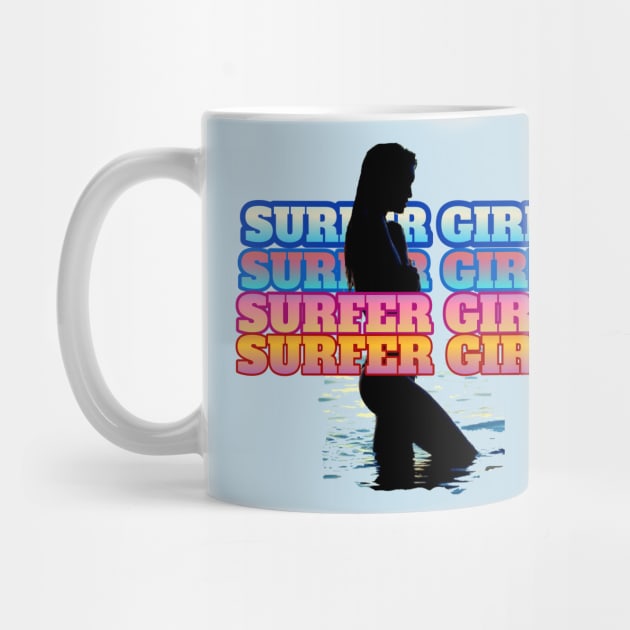 Surfer girl t-shirt designs by Coreoceanart